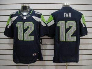 Nike Seahawks #12 Fan Steel Blue Team Color Men's Embroidered NFL Elite Jersey