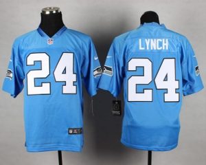 Nike Seahawks #24 Marshawn Lynch Light Blue Men's Stitched NFL Elite Jersey