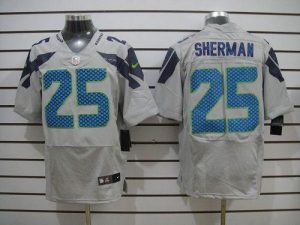 Nike Seahawks #25 Richard Sherman Grey Alternate Men's Embroidered NFL Elite Jersey