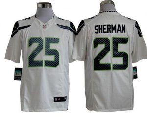 Nike Seahawks #25 Richard Sherman White Men's Embroidered NFL Limited Jersey