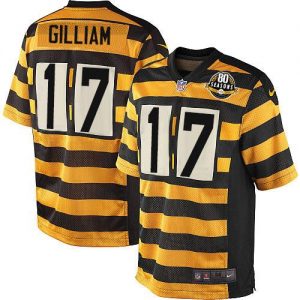 Nike Steelers #17 Joe Gilliam Yellow Black Alternate Men's Stitched NFL 80TH Throwback Elite Jersey