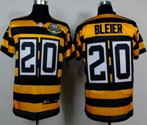 Nike Steelers #20 Rocky Bleier Yellow Black Alternate 80TH Throwback Men's Stitched NFL Elite Jersey