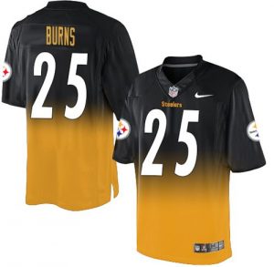 Nike Steelers #25 Artie Burns Black Gold Men's Stitched NFL Elite Fadeaway Fashion Jersey