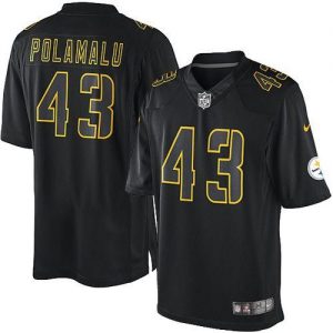 Nike Steelers #43 Troy Polamalu Black Men's Embroidered NFL Impact Limited Jersey