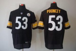 Nike Steelers #53 Maurkice Pouncey Black Men's Embroidered NFL Elite Jersey