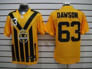 Nike Steelers #63 Dermontti Dawson Gold 1933s Throwback Men's Embroidered NFL Elite Jersey