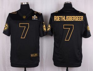 Nike Steelers #7 Ben Roethlisberger Black Men's Stitched NFL Elite Pro Line Gold Collection Jersey