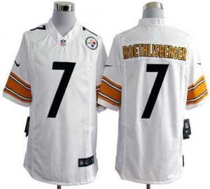 Nike Steelers #7 Ben Roethlisberger White Men's Embroidered NFL Game Jersey