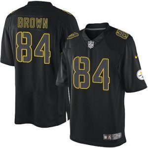 Nike Steelers #84 Antonio Brown Black Men's Embroidered NFL Impact Limited Jersey