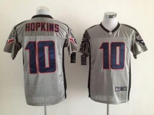 Nike Texans #10 DeAndre Hopkins Grey Shadow Men's Embroidered NFL Elite Jersey