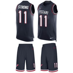 Nike Texans #11 Jaelen Strong Navy Blue Team Color Men's Stitched NFL Limited Tank Top Suit Jersey