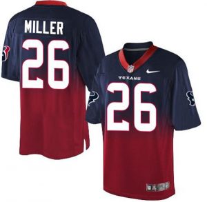 Nike Texans #26 Lamar Miller Navy Blue Red Men's Stitched NFL Elite Fadeaway Fashion Jersey