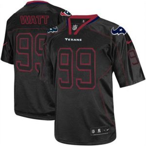 Nike Texans #99 J.J. Watt Lights Out Black Men's Embroidered NFL Elite Jersey