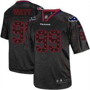 Nike Texans #99 J.J. Watt New Lights Out Black Men's Embroidered NFL Elite Jersey