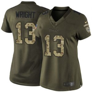 Nike Titans #13 Kendall Wright Green Women's Stitched NFL Limited Salute to Service Jersey