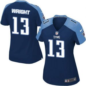 Nike Titans #13 Kendall Wright Navy Blue Alternate Women's Stitched NFL Elite Jersey