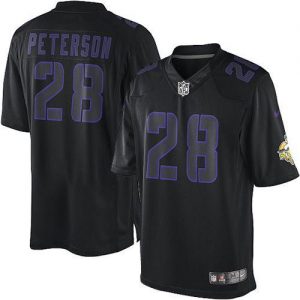 Nike Vikings #28 Adrian Peterson Black Men's Embroidered NFL Impact Limited Jersey