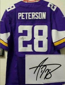 Nike Vikings #28 Adrian Peterson Purple Team Color Men's Embroidered NFL Elite Autographed Jersey