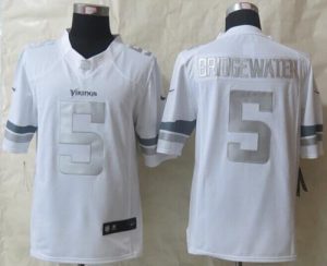 Nike Vikings #5 Teddy Bridgewater White Men's Stitched NFL Limited Platinum Jersey