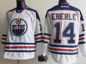 Oilers #14 Jordan Eberle White Embroidered NHL Jersey