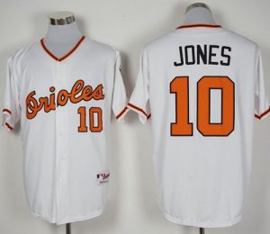 Orioles #10 Adam Jones White 1966 Turn Back The Clock Stitched MLB Jersey