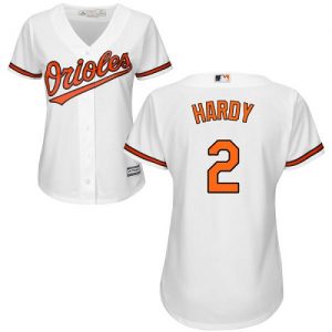 Orioles #2 J.J. Hardy White Home Women's Stitched MLB Jersey