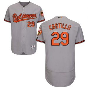 Orioles #29 Welington Castillo Grey Flexbase Authentic Collection Stitched MLB Jersey