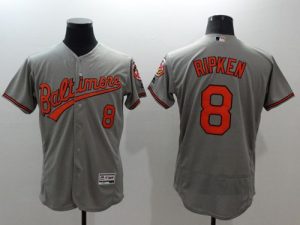 Orioles #8 Cal Ripken Grey Flexbase Authentic Collection Stitched MLB Jersey