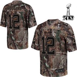 Packers #12 Aaron Rodgers Camouflage Realtree Bowl Super Bowl XLV Embroidered NFL Jersey