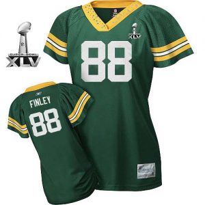 Packers #88 Jermichael Finley Green Women's Field Flirt Super Bowl XLV Embroidered NFL Jersey