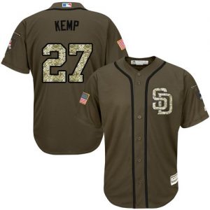 Padres #27 Matt Kemp Green Salute to Service Stitched MLB Jersey