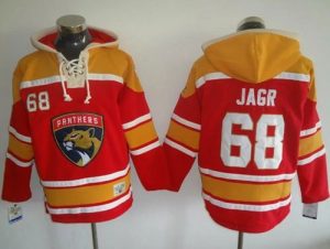 Panthers #68 Jaromir Jagr Red Gold Sawyer Hooded Sweatshirt Stitched NHL Jersey