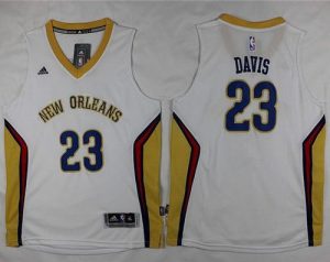 Pelicans #23 Anthony Davis White Stitched Youth NBA Jersey