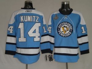 Penguins #14 Chris Kunitz Embroidered Blue NHL Jersey