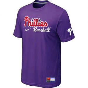 Philadelphia Phillies Nike Short Sleeve Practice MLB T-Shirts Purple