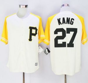 Pirates #27 Jung-ho Kang Cream Gold Exclusive New Cool Base Stitched MLB Jersey