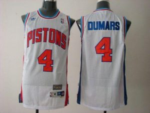 Pistons #4 Joe Dumars White Throwback Stitched NBA Jersey