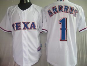 Rangers #1 Elvis Andrus White Stitched MLB Jersey