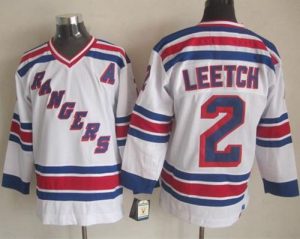 Rangers #2 Brian Leetch White CCM Throwback Stitched NHL Jersey