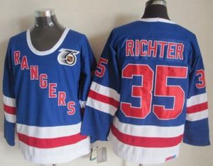 Rangers #35 Mike Richter Blue CCM 75TH Stitched NHL Jersey