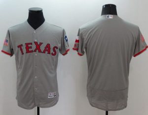 Rangers Blank Grey Fashion Stars & Stripes Flexbase Authentic Stitched MLB Jersey