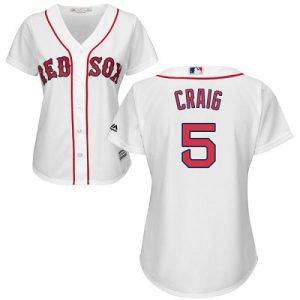 Red Sox #5 Allen Craig White Home Women's Stitched MLB Jersey