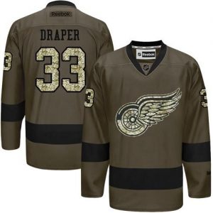 Red Wings #33 Kris Draper Green Salute to Service Stitched NHL Jersey