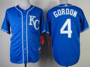 Royals #4 Alex Gordon Blue Alternate 2 Cool Base Stitched MLB Jersey