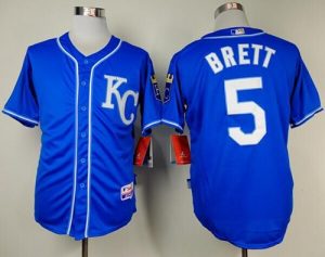 Royals #5 George Brett Light Blue Alternate 2 Cool Base Stitched MLB Jersey