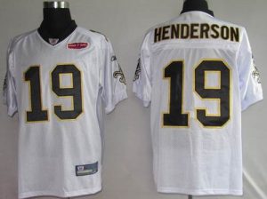 Saints #19 Devery Henderson White With Super Bowl Patch Stitched NFL Jersey