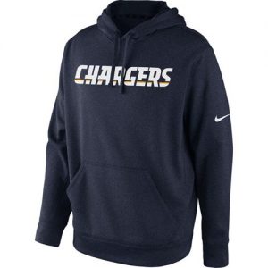 San Diego Chargers Nike KO Wordmark Performance Hoodie Navy Blue