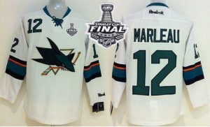 Sharks #12 Patrick Marleau White 2016 Stanley Cup Final Patch Stitched NHL Jersey