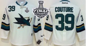 Sharks #39 Logan Couture White 2016 Stanley Cup Final Patch Stitched Youth NHL Jersey