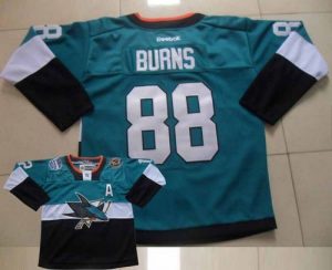 Sharks #88 Brent Burns Teal Black 2015 Stadium Series Stitched NHL Jersey